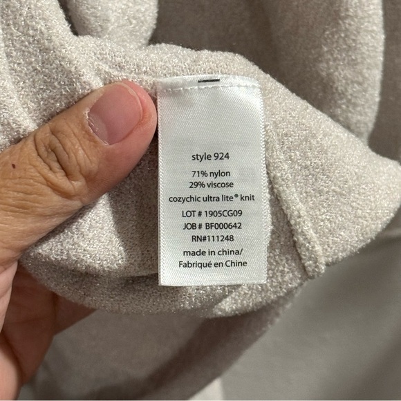 Barefoot Dreams S/M CozyChic Ultra Lite Hi-Lo Cardi Pockets Soft Comfy EUC #924 - Picture 4 of 8